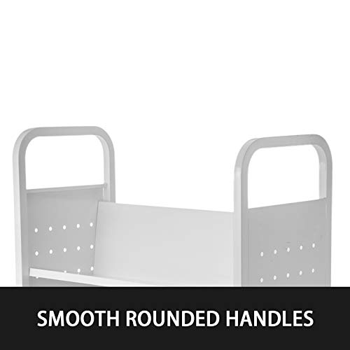 image for BestEquip 200LBS Book Cart, Library Cart 30x14x45 Inch Rolling Book Ca