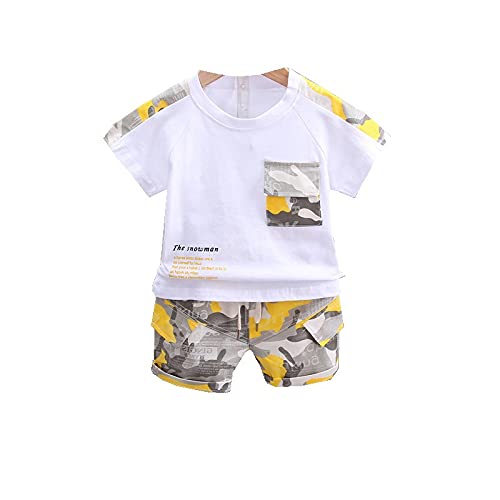 Googogaaga Boys Cotton Pocket Detailed T-Shirt With Shorts in White Color