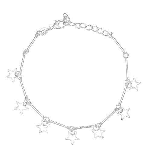 Bracelet étoile en argent 925 étincelant avec charme mignon et chic