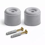 PARENCE. Butée de Porte Petit Format 32mm x 30mm – Lot de 2 – Arrêt de Porte à Visser Sol ou Mur – Protection Porte & Mur – Gris