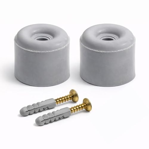PARENCE. Butée de Porte Petit Format 32mm x 30mm – Lot de 2 – Arrêt de Porte à Visser Sol ou Mur – Protection Porte & Mur – Gris