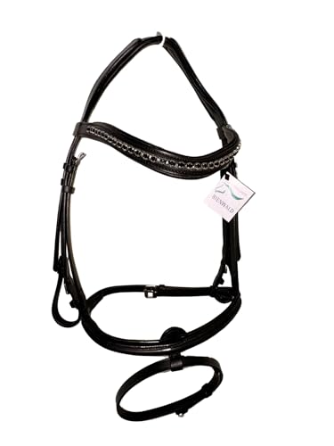 Hobby Horse Trense Marengos - Trensenzaum Comfort Rosé – Trense Aus Leder – Reithalfter Mit Geradem Genickstück Mit Ohrenfreiheit – Zaumzeug Mit Zügel – Größe Vollblut – Pferde Zubehör In Schwarz Hobby Horse Zubehör