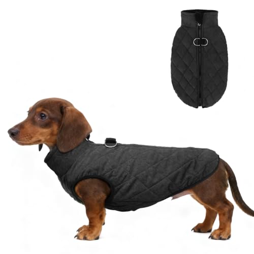 Image of SCENEREAL Dachshund Winter Dog Vest Coat with Harness Built in