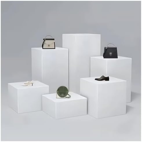 Stackable Square Display Pedestal Stand - Versatile Pillars for Clothing, Bridal Shops & Shoes - 30x30x50 cm (12x12x20 in) - Perfect Event Decor Risers