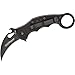 Fox Knives FX-599 G10 Black Emerson Wave Folding Karambit, Rapid One-Handed Deployment, Teflon Coating, Black Idroglider Blade Finish, Pocket Clip