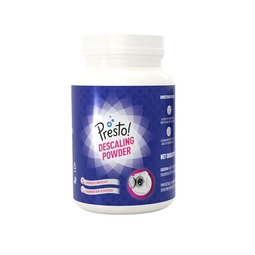 Amazon Brand - Presto! Washing Machine Descaler Powder | Cleaning Powder For Front & Top Load Washing Machines | Limescale Deposit Remover | Restores Machine Performance (250 g) (Single Pack)
