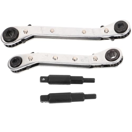 IWOWHERO Kit Carraca Profesional para Aire Acondicionado y Refrigeración Llave de Servicio de Duradero con Adaptadores Herramienta para Mantenimiento y Reparación Color Aleatorio