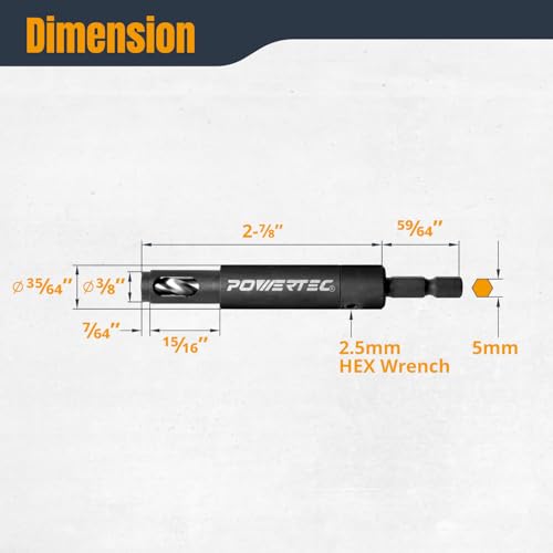 Mèche à centrage automatique POWERTEC 71202 contre les vis de travers