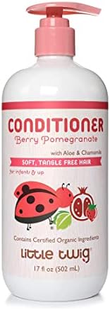 Little Twig Detangling Conditioner, Natural Conditioner with Plant Derived Formula, Hair Conditioner with Essential Oils and Extracts, Suitable for Whole Family, Berry Pomegranate, 17 fl oz.