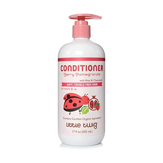 Little Twig Detangling Conditioner, Natural Conditioner with Plant Derived Formula, Hair Conditioner with Essential Oils and Extracts, Suitable for Whole Family, Berry Pomegranate, 17 fl oz.