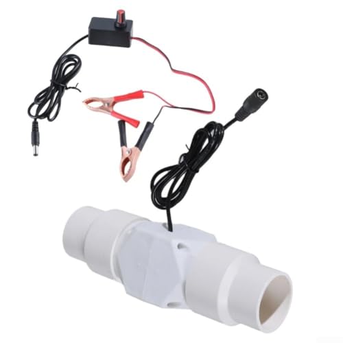 Ventilador de escape en línea de 12 V para ventilación en baños y salas de plantas, flujo de aire de 58 m³/h, carcasa de plástico, blanco, compatible con conductos de 20-50 mm (25 mm)