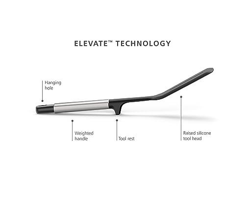 Joseph Joseph Elevate Silicone Slotted Turner - Heat Resistant Non-Stick Kitchen Utensil with Weighted Stainless Steel Handle - Image 3
