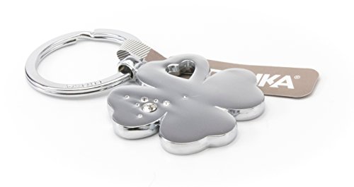 Troika - Porte-Clés Trèfle - GIRLS BEST FRIENDS "CLOVER" - Chrome Brillant - Cristaux Swarovski