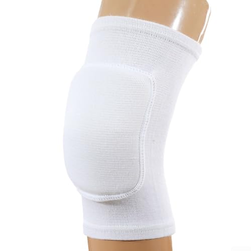 Par de rodilleras elásticas de compresión con acolchado de esponja gruesa que proporciona comodidad y apoyo para deportes y actividades al aire libre (M blanco)