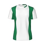 PPHGUT Camiseta de manga corta con estampado de la bandera de Nigeria para hombre, estilo casual, suave, ventilada, para correr, entrenamiento, Negro, XL