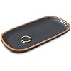 Mora Ceramic Decorative Tray - Rectangle 6.4in Dish for Jewelry, Perfume, Makeup, Accessories, Candle, in The Bathroom Vanity, Bedside, or Kitchen Counter. Cute Organizers - Black