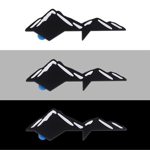 Image of Mountain Emblem for 2016-2023 Tacoma, 2 Pcs Mountains Graphic Logo Badge, Trunk Mountain Logo Emblem, Car Exterior Accessories (Black White)