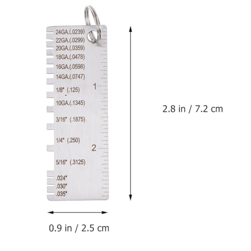 Alipis 2PCS Calibrador de Inspección de Acero Inoxidable Medidor Portátil de Espesor de Metal Ajustable para Medición de Precisión miniatura 2
