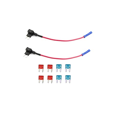KOLACEN Automobile Add-a-Circuit Adaptateur TAP 2 Pièces 16 AWG Mini Fusible + 8 Pièces Mini 10Apm 15Apm