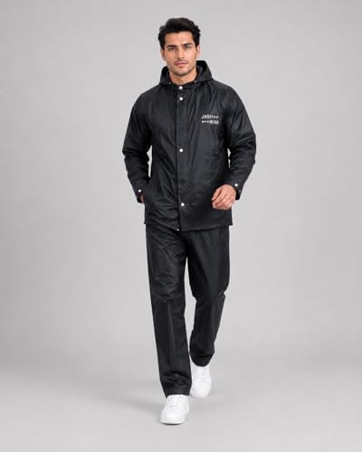 Image of Vogaan Rain Coat for Men Waterproof Rain coat Set for Women with Reflective Trim-Windproof Jacket & Pants Suit with Hood, Pockets & Breathable, Durable Fabric for Outdoor, Travel, Bike & Trekking Use