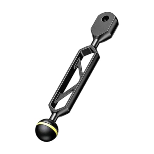 FACAIIO Support de photographie sous-marine en alliage d'aluminium de 1,5 cm avec tête sphérique de 2,5 cm, pour appareil photo et lampe de poche, noir