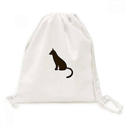 Sac de gym Chat Noir anti-encombrement en toile résistante avec cordons souples
