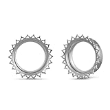 ERKUOO Túneles de oreja elegantes de doble calibre con halo de corazón, joyería para mujeres y hombres, de 6 mm a 25 mm