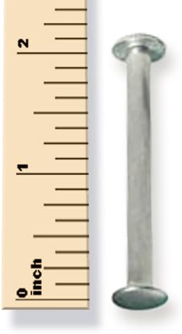 TruBind Aluminum Chicago Screw and Post Sets | 2 inch Post Length | 3/16 inch Post Diameter | Silver-Colored | 100 Screws and 100 Posts