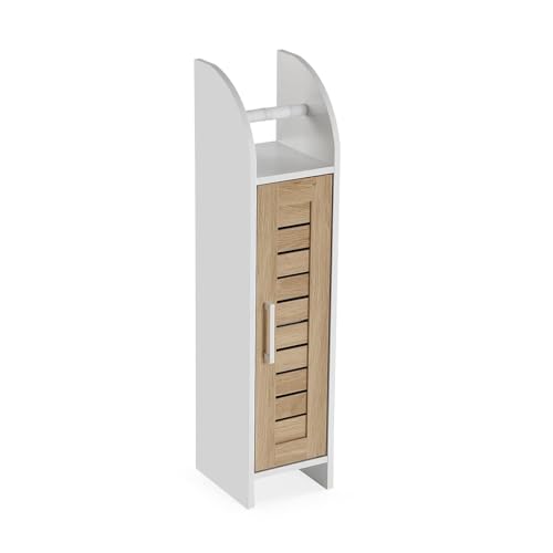 Versa Estantería de Baño Organizador Blanco, Estilo Minimal, 78.5X18x20 cm, Madera MDF, Blanca