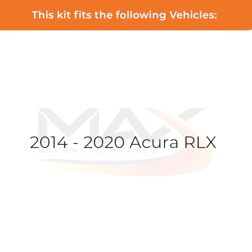 Image of Max Advanced Brakes Rear Brake Kit Compatible With 2014 2015 2016 2017 2018 2019 2020 Acura RLX Replacement Premium OE Disc Brake Rotors and Ceramic Brake Pads