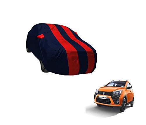 Image of Auto Hub Car Cover Compatible with Maruti Celeriox with Weather Proof, Mirror Pocket, Triple Stitched, Celeriox Car Cover- Navy-Red