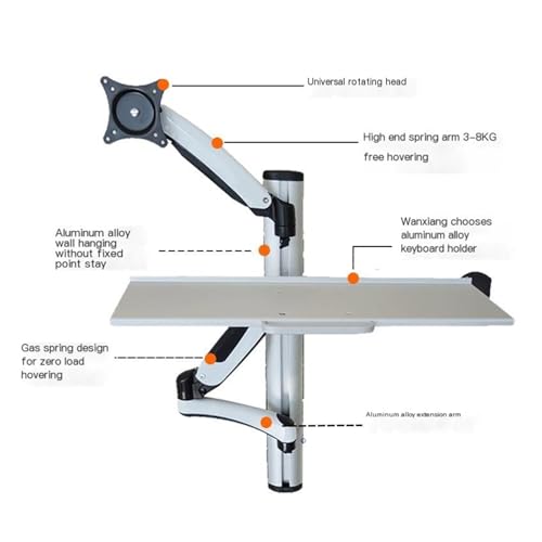 Support de moniteur avec clavier pour ordinateur bureau rotatif WS02 - 4
