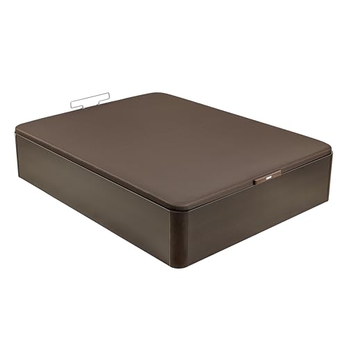 PIKOLIN Canapé Abatible Madera NATURBOX 2.0 Plus | Entrega, Montaje y Retirada de Usado Incluida | 120x200 | Wengué | Alta Capacidad de Almacenamiento | 41 cm Altura | 4 Esquinas Redondas