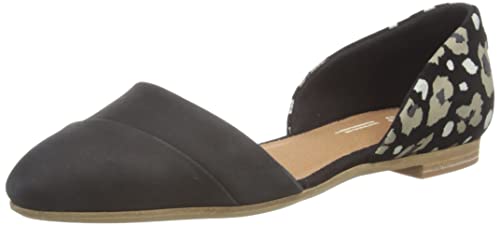 TOMS Womens Jutti Dorsay Slip On Flats Casual - Black