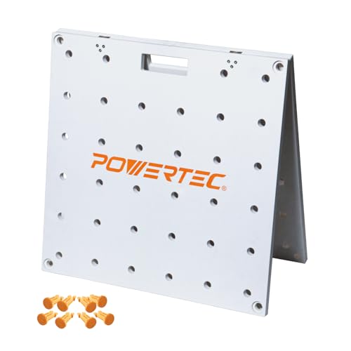 POWERTEC Arachni-Flex 24 x 48 Waterproof PVC Foldable Workbench Tabletop with Pre-drilled Dog Holes & Quick-Insert Locks for Wet and Dry Applications (72189)