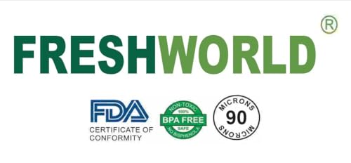 Image of FRESHWORLD Food Grade; BPA-Free; Microwaveable; Ready Vacuum Bags with 90 Micron Thickness travel friendly, Airtight, packing (Transparent with One side Embossed(20cm x 30cm)(PACK OF 100) Capacity 1Kg