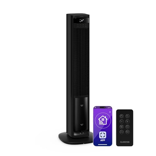 KLARSTEIN Rafraichisseur d’Air, Refroidisseur d’Air Évaporatif, 4L, Télécommande, 8 Niveaux, Mobile, Ventilateur Climatiseur pour Chambre 35m², Black