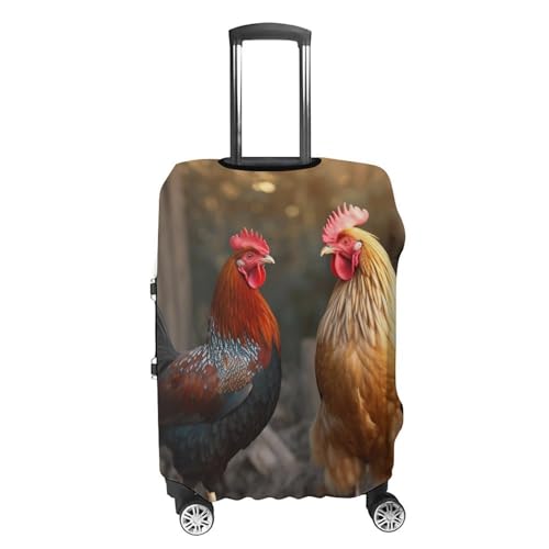 Luggage Cover Elastic Suitcase Cover Anti-Scratch Suitcase Covers Travel Rooster And Chicken Luggage Covers Luggages Protector for Travel Adult Luggages Decorative 18-32 Inch, XB06070014