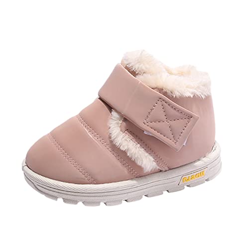 Warm Shoes for 3 to 12Years Baby Winter Child Snow Boots Boys Girls Thick Bottom Non Slip Upper Hook Loop Solid