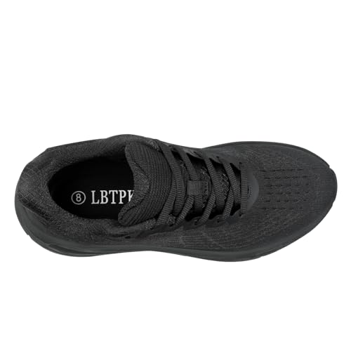Image of Men's Slip on Walking Sneakers - Lightweight Running Shoes - Cushioned Comfort for Gym, Training, Tennis, Workout - Athletic Fashion - Black /Beige Size 6.5-13