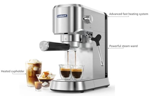 Laekerrtespressomachine20barespressomakercmep02withmilkfrothersteamerhomeexpressocoffeemachineforcappuccinoandlattesilverstainlesssteelgiftformencoffeelovers1350w Urban Country Home Decor Laekerrt espresso machine 20 bar espresso maker cmep02 with milk frother steamer home expresso coffee machine for cappuccino and latte silver stainless steel gift for men coffee lovers 1350w urban country home decor