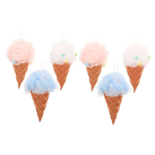 WRITWAA 6 Esponjas De Baño Con Forma De Bola Para Esponjas De Ducha Con Forma De Helado Esponjas De Baño Con Forma De Bola Esponjas De Ducha De Lufa De Viaje Para Hombres Y Mujeres