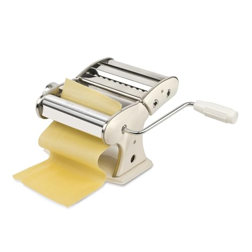 Girmi IM92 Macchina per la pasta, Corpo INOX, 7 Livelli di Spessore, 3 Formati Pasta, Rulli in Alluminio, Crema