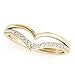 SilverDia Diamond Micro Pave Setting Double Chevron Wedding Band Ring For Women 14K Yellow Gold Plated Minimalist Promise Ring 925 Sterling Silver Handmade Anniversary Ring Birthday Gift For Her