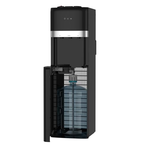 Daewoo Water Dispenser, Bottom Loading, Hot Cold and Ambient Temperature, Korean Quality Floor Standing Water Cooler, Child Safety lock, Best for Home, Office-Pantry, Black- DWD 601B-1 Year Warranty.