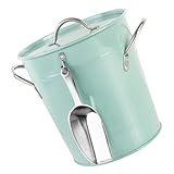 WATIIFUFU Eisbehälter aus Eisen mit Griff Tragbarer Getränkekühler für Flaschen Eiskübel für Party und Bar Leichter Metall Eiswürfelbehälter Einfach zu Reinigen