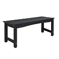 Sunnibety Weatherproof HIPS Outdoor Bench, 2-Person Patio Dining Bench, All-Weather Poly Lumber Garden Bench, Never Rot or Fade, Park Bench with Wood Grains for Porch, Garden, Deck, Entryway, Black