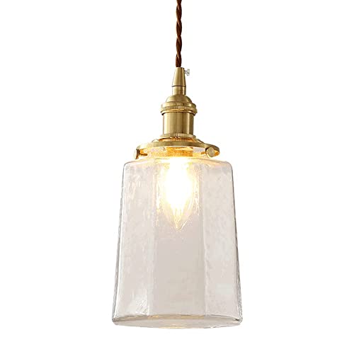 Iluminación de cristal vintage soplado a mano con sofisticada base de latón 2