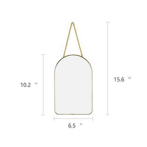Arched Wall Mirror with Plastic Frame Arched Bathroom Mirror (Gold, 26L x 16.5W cm) - Image 6