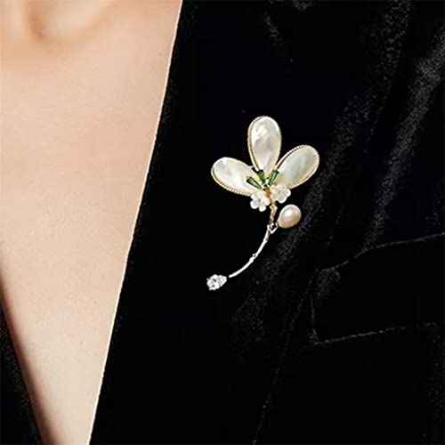 Broche perle femme pour ajuster une veste et fermer un décolleté - 2